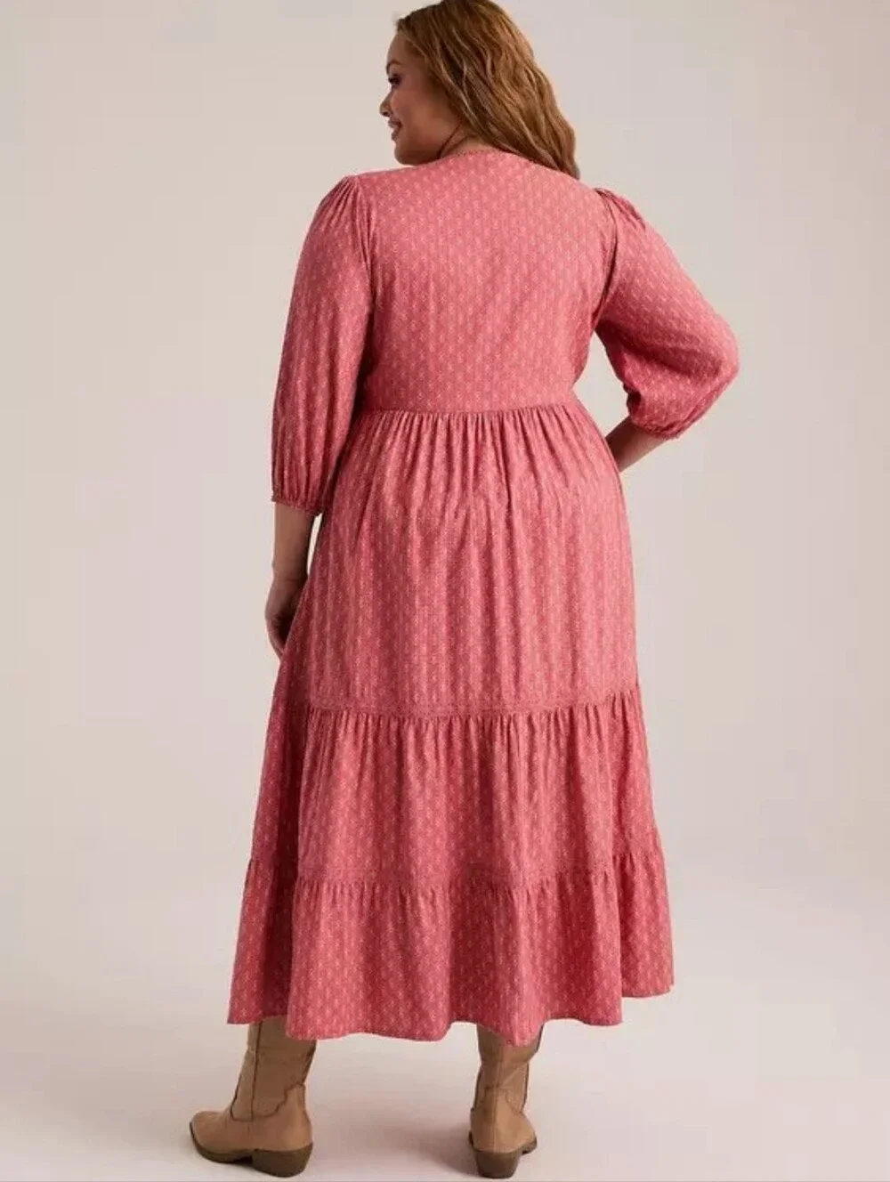Torrid Festi Tiered Ruffle Maxi Dress with Tie Front Detail Plus Size 3X Nwt - Picture 2 of 2